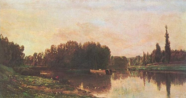 Charles-Francois Daubigny Der Zusammenflub der Seine und Oise oil painting image